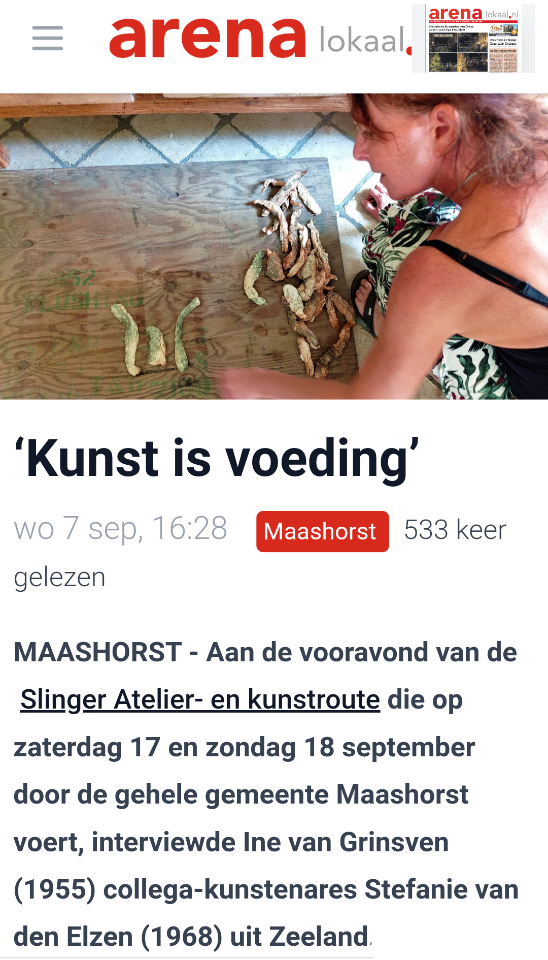 'Kunst is voeding'